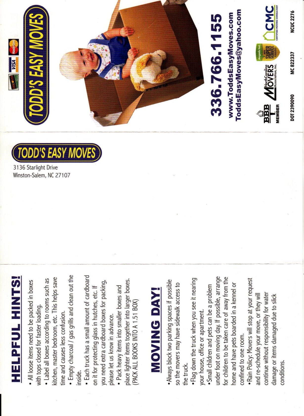 Front & Back of Brochure